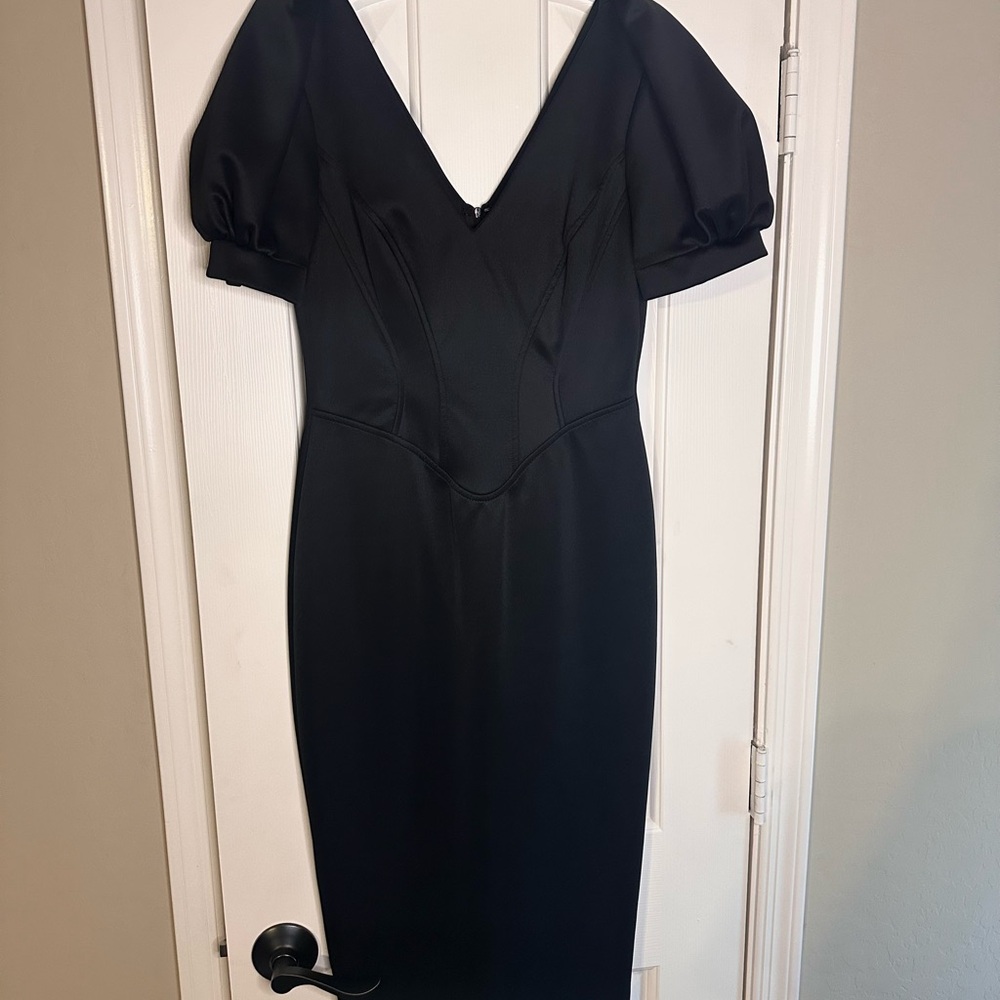 Elegant Black Puff Sleeve River Island Dress